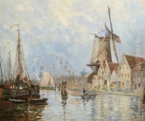 Paysage Hollandais by Maurice Francois Auguste Courant