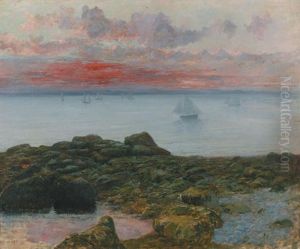 Bateaux, Soleil Couchant by Maurice Francois Auguste Courant