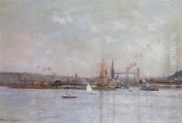 A Calm Day On The River With A Busy Town Beyond - view 1