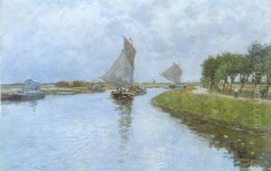Path Along The River by Maurice Francois Auguste Courant