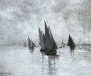Heimkehrende Fischerboote by Maurice Francois Auguste Courant