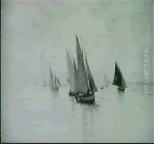 Heimkehrende Fischerboote by Maurice Francois Auguste Courant