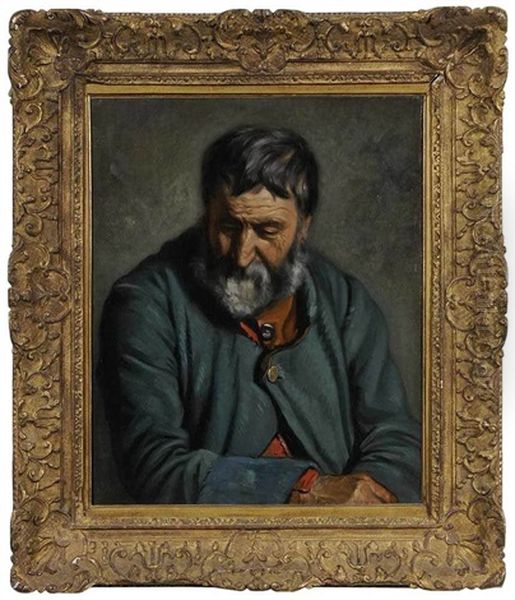 Portrait Of An Older Man In Blue Jacket - view 1