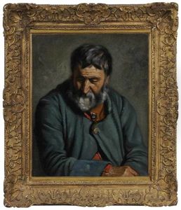 Portrait Of An Older Man In Blue Jacket