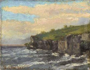 Cliff By The Water by Gustave Courbet