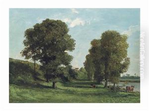 Grands Chenes, Bords De L"eau, Port-berteau by Gustave Courbet