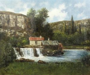 Moulin Dans La Vallee Jurassienne by Gustave Courbet