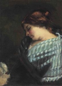 Study For La Fileuse Endormie by Gustave Courbet