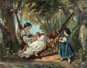 Femme Au Hamac, Tenant Son Enfant