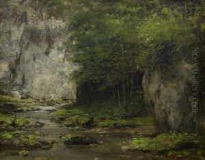 Woodland Stream by Gustave Courbet