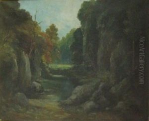 Les Rochers De Courbet by Gustave Courbet