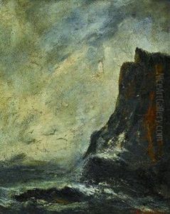 Sturmische Felsenkuste by Gustave Courbet