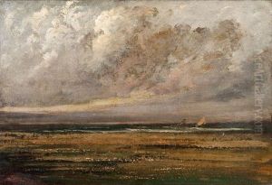 Cote Normande Pres De Trouville (voiliers Vu De La Greve) by Gustave Courbet