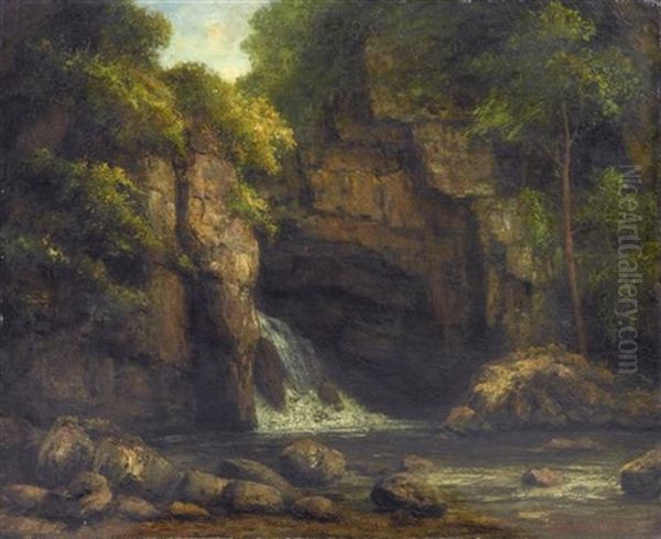 Waldlandschaft Mit Wasserfall - view 1