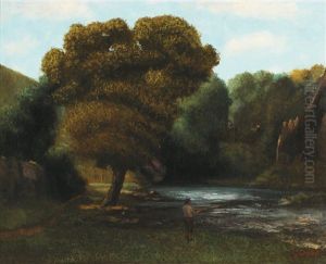 Paysage Avec Un Pecheur by Gustave Courbet
