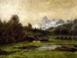 Maison Dans Un Paysage De Montagne Suisse by Gustave Courbet