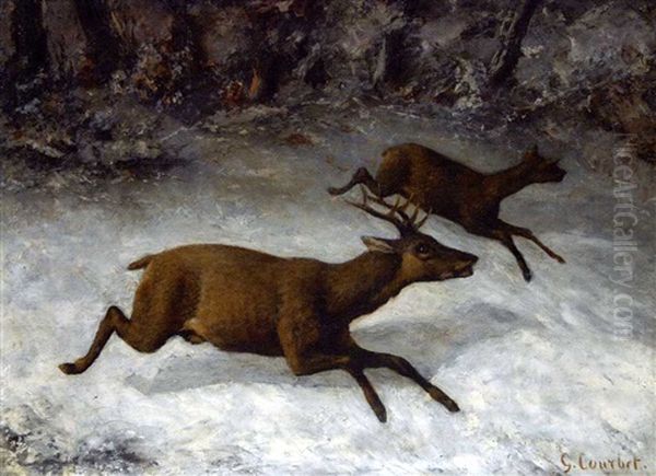 Cerfs A La Neige - view 1
