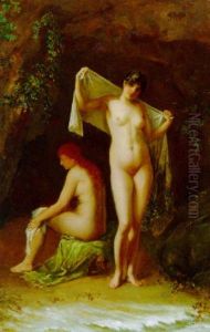 Zwei Badende by Gustave Courbet