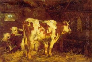 Vaches A L'etable by Gustave Courbet