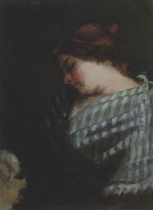 La Fileuse Endormie by Gustave Courbet
