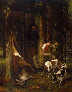L'hallali (la Curee) by Gustave Courbet
