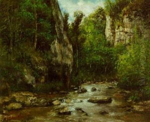 Paysage Proche Du Puit Noir, Pres D'ornans by Gustave Courbet