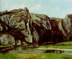 A Rocky River Landscape by Gustave Courbet