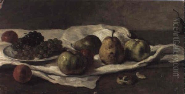 Apples, Pears And Grapes On A Table - view 1