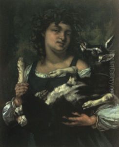 La Villageoise Au Chevreau by Gustave Courbet