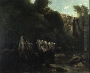 Les Roches Dans La Foret (le Puits-noir) by Gustave Courbet