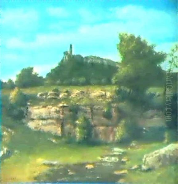 A Rocky Landscape With A Ravine, Artist And His             Workshop - view 1