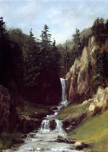 Cascade En Foret (paysage Des Alpes) - view 1