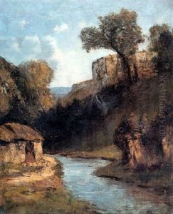 A Mountainous Stream by Gustave Courbet