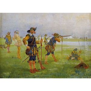 Historisierende Kriegsszene An Einer Kuste