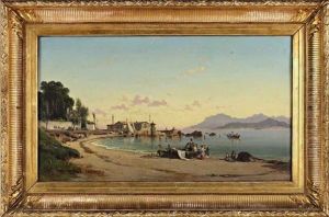 Retour Des Pecheurs Sur Une Plage Des Environs De Toulon by Vincent Courdouan