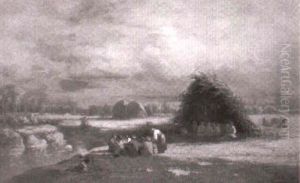 Rastende Bauern Bei Der Heuernte by Pelagia Petrowna Couriard