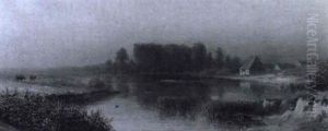 Russische Weidelandschaft Am Flus Russische Weidelandschaft Am Flus
