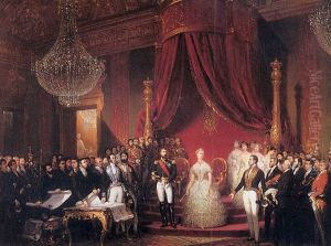 La Commission Du Musee Napoleon Presente A Leurs Majestes Imperiales, Au Palais De Saint-cloud, Les Plans Du Musee Fonde A Amiens Par L'empereur