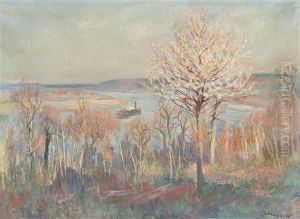Bateau Sur La Seine by Raymond (Louis) le Court
