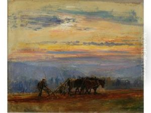 Le Laboureur Au Soleil Levant by Raymond (Louis) le Court