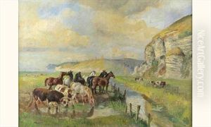 Paysage De Normandie Anime by Raymond (Louis) le Court