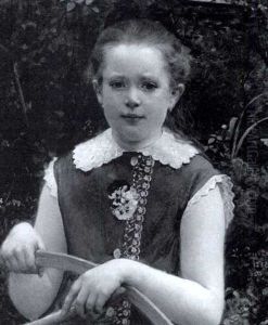Portrait Of A Girl With Her Toy Hoop by Louis Courtat