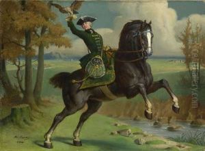 Falknerin Zu Pferd by Angelo comte de Courten