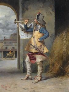 Fanfare Blasender Musketier by Angelo comte de Courten
