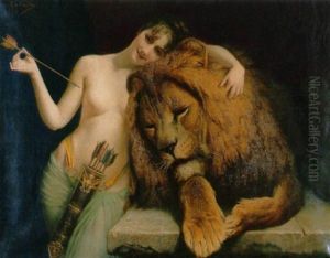 Diana Und Der Lowe by Angelo comte de Courten