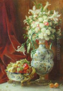 Still Life With Fruit And Roses by Angelo comte de Courten