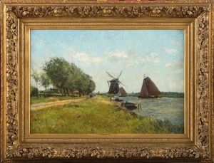 Paysage Anime Au Canal Et Au Moulin A Vent Paysage Anime Au Canal Et Au Moulin A Vent