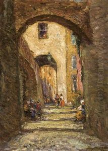 Vieille Ruelle A Menton by Franz Courtens
