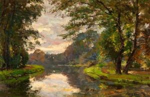 Etang En Foret by Franz Courtens