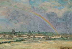 Marine Met Regenboog by Franz Courtens